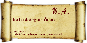 Weissberger Áron névjegykártya